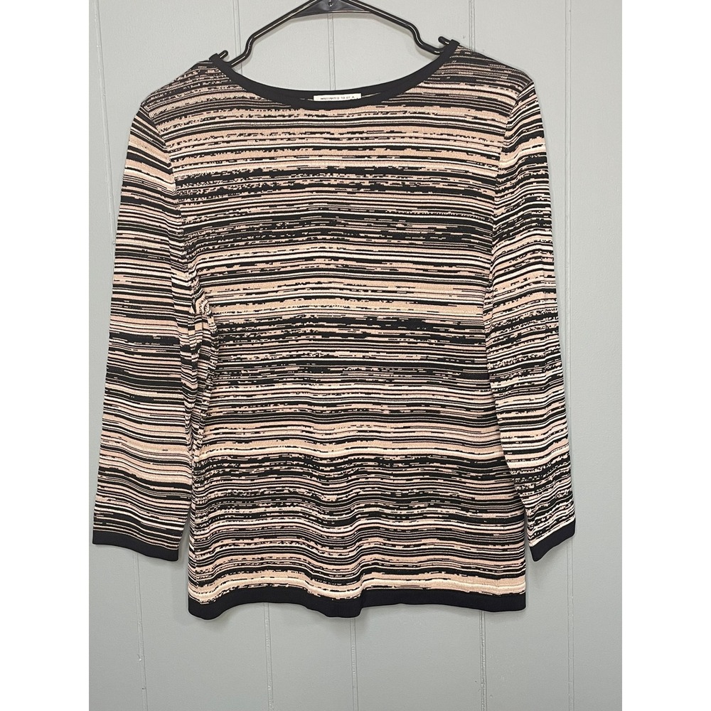 Pendleton‎ Striped Knit Top Women's Medium 3/4 Sleeve Casual Pullover